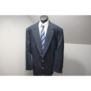 Wimbledon Of England Gold Button Blazer Sports Jacket Dark Blue Mens Sz 52 R